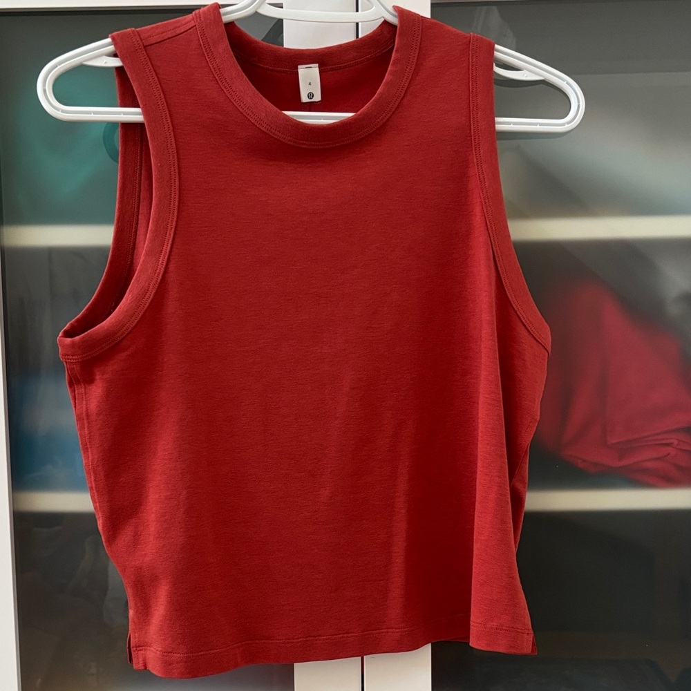 Lululemon Classic Fit Cotton Blend Tank Red Rock  SZ 4 LIKE NEW ❤️
